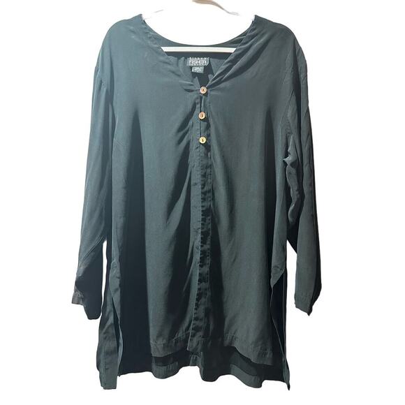 Eileen Fisher Sz2 Vintage 100% Silk Tunic Flowy Oversized Minimalist Lagenlook - Picture 1 of 7